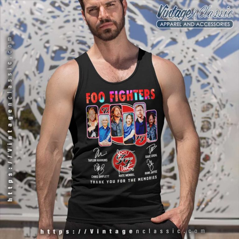 Foo Fighters Shirt Thank You For The Memories Signatures Tank Top Racerback Foo Fighters Shirt Thank You For The Memories Signatures Tank Top Racerback