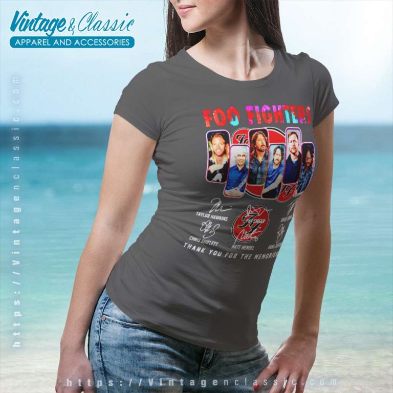 Foo Fighters Shirt Thank You For The Memories Signatures Women TShirt Foo Fighters Shirt Thank You For The Memories Signatures Women TShirt