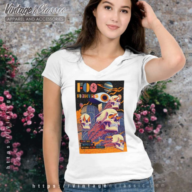 Foo Fighters Shirt Tour In Curitiba V Neck TShirt Foo Fighters Shirt Tour In Curitiba V Neck TShirt