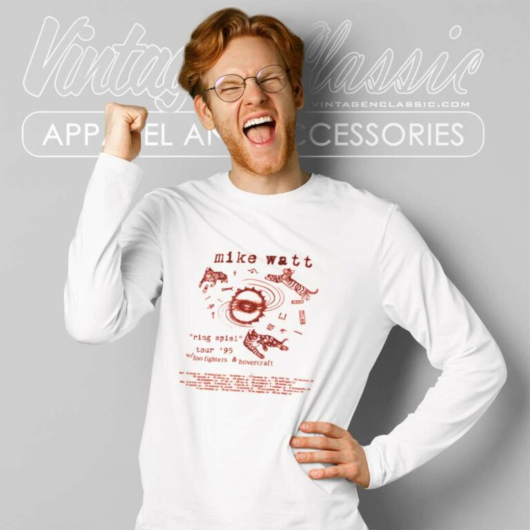Foo Fighters Shirt With Hovercraft And Mike Watt Tour 1995 Seattle Long Sleeve Tee Foo Fighters Shirt With Hovercraft And Mike Watt Tour 1995 Seattle Long Sleeve Tee