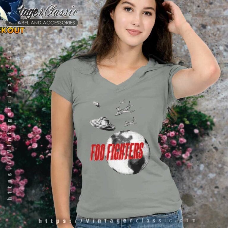 Foo Fighters Ufo Planes V Neck TShirt Foo Fighters Ufo Planes V Neck TShirt