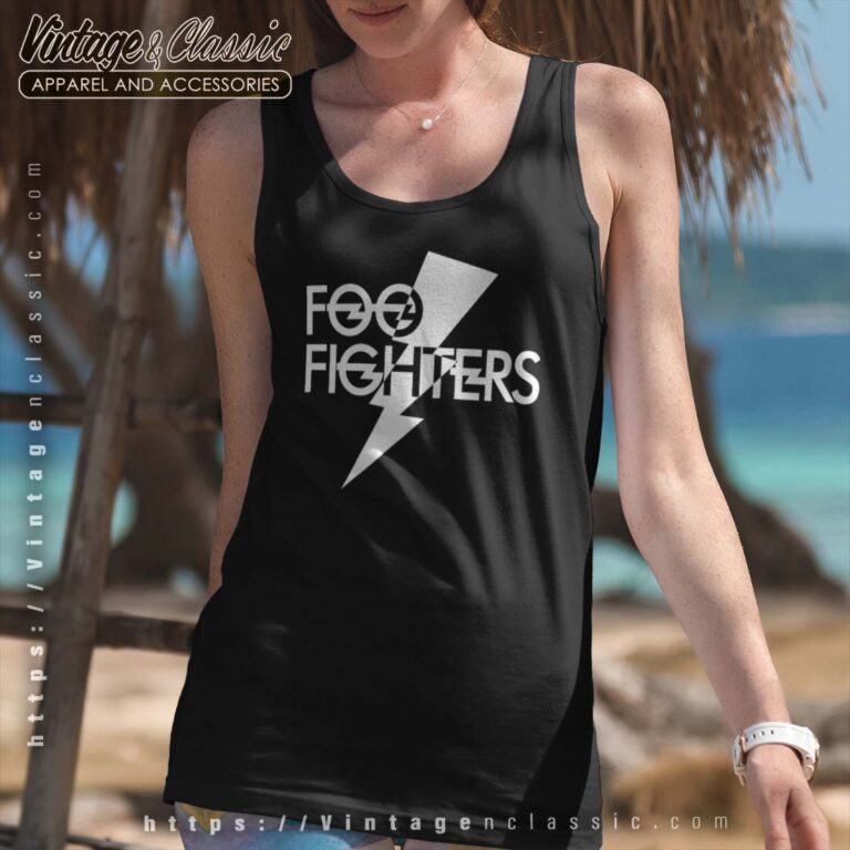 Foo Fighters White Foo Bolt Tanktop Foo Fighters White Foo Bolt Tanktop