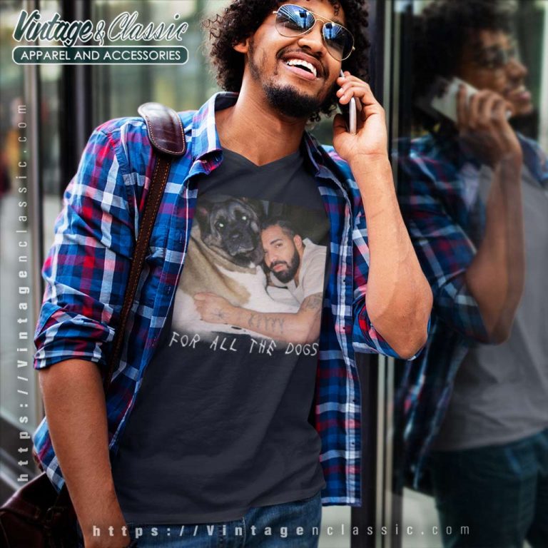 For All The Dogs Album Shirt Drake With His Dog V Neck TShirt For All The Dogs Album Shirt Drake With His Dog V Neck TShirt