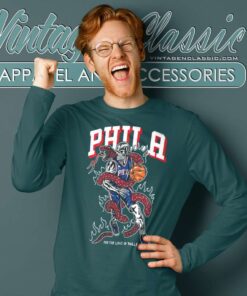 For The Love Of Philly Snake Philadelphia 76ers Long Sleeve Tee