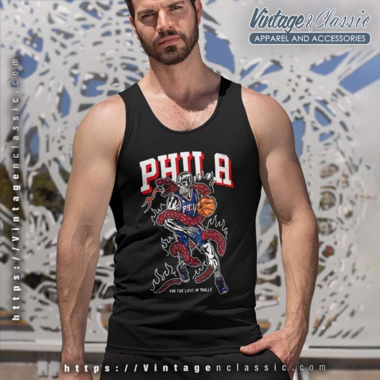 For The Love Of Philly Snake Philadelphia 76ers Tank Top Racerback For The Love Of Philly Snake Philadelphia 76ers Tank Top Racerback