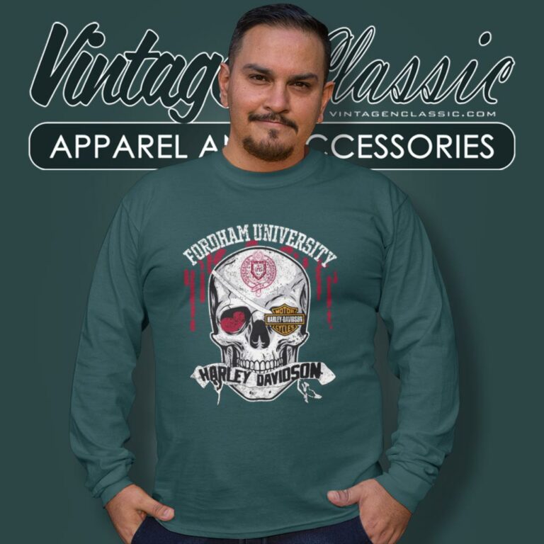 Fordham University Harley Davidson Skull Long Sleeve Tee Fordham University Harley Davidson Skull Long Sleeve Tee