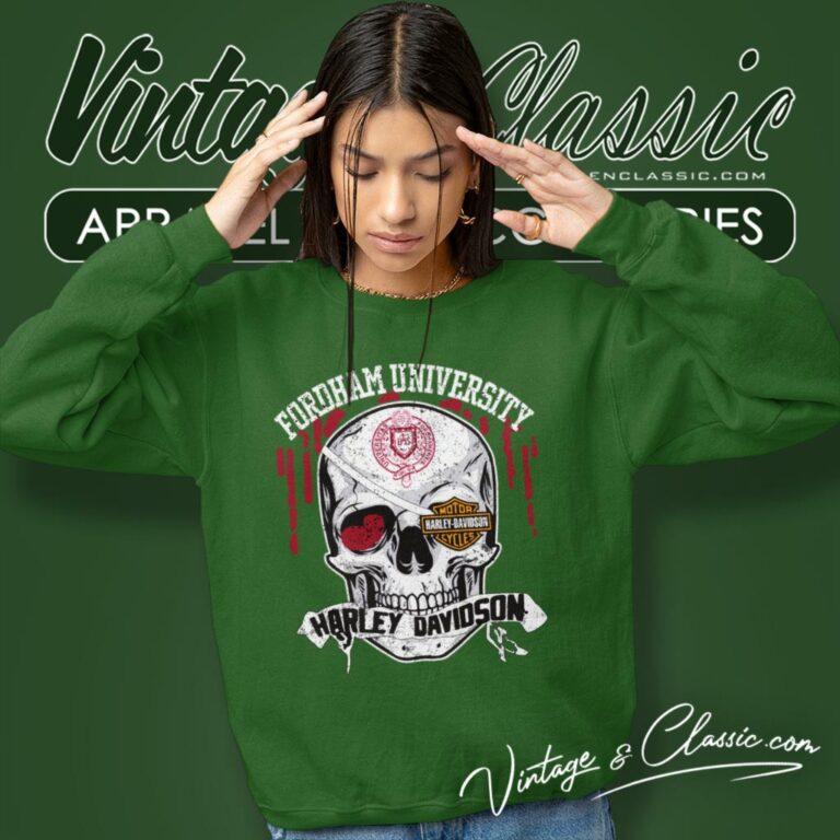 Fordham University Harley Davidson Skull Sweatshirt Fordham University Harley Davidson Skull Sweatshirt