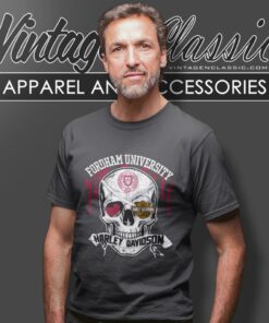 Fordham University Harley Davidson Skull T Shirt