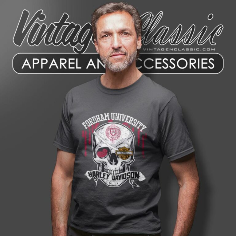 Fordham University Harley Davidson Skull T Shirt Fordham University Harley Davidson Skull T Shirt