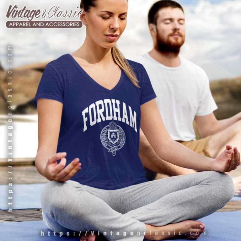Fordham University Logo V Neck TShirt Fordham University Logo V Neck TShirt