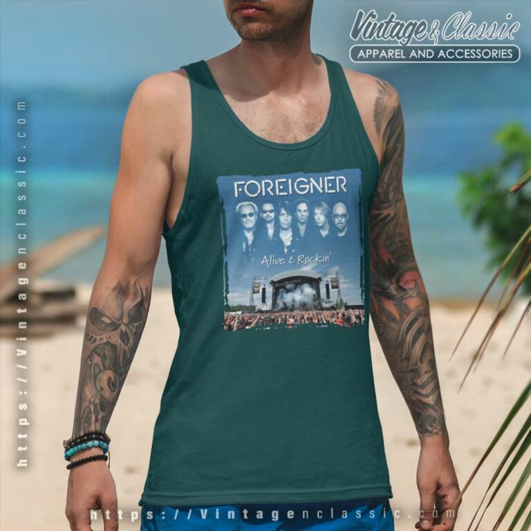 Foreigner Alive Rockin Tank Top Racerback Foreigner Alive Rockin Tank Top Racerback