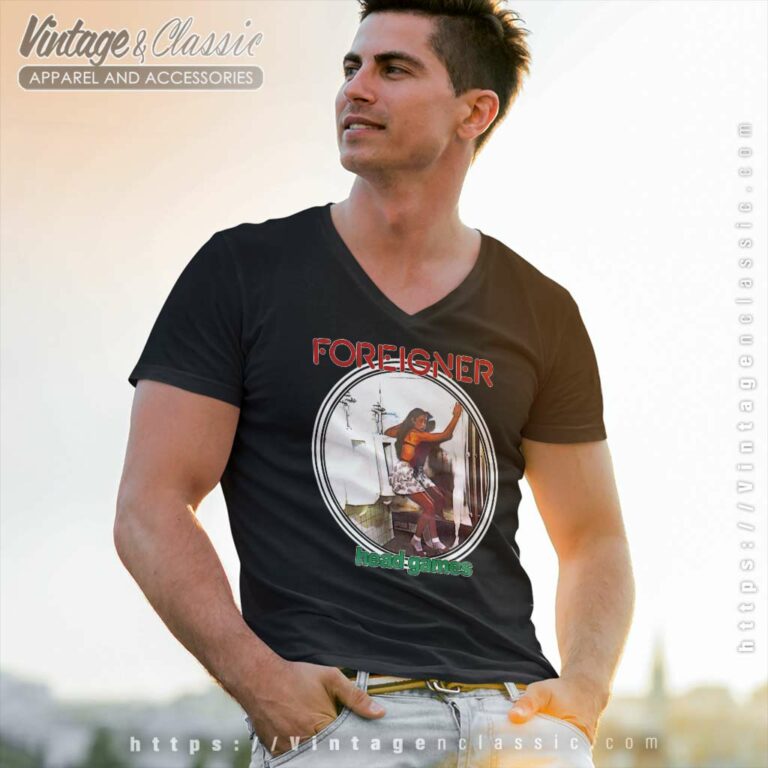 Foreigner Head Games V Neck TShirt Foreigner Head Games V Neck TShirt
