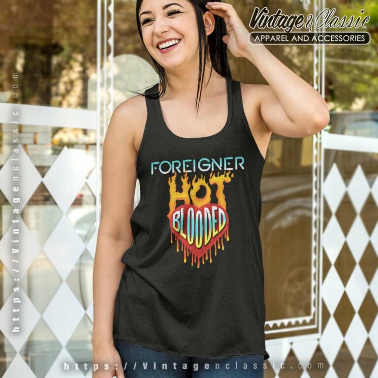 Foreigner Hot Blooded Tank Top Racerback Foreigner Hot Blooded Tank Top Racerback