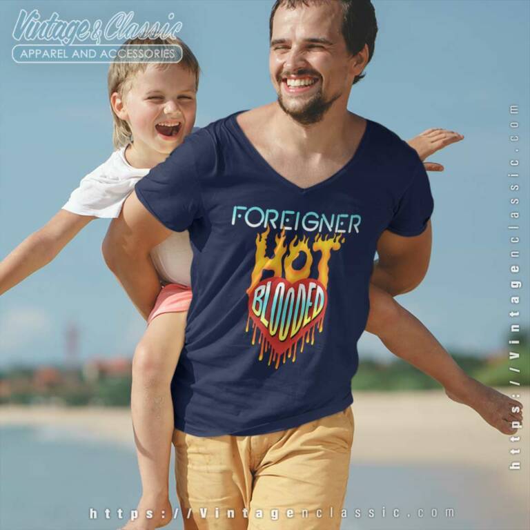 Foreigner Hot Blooded V Neck TShirt Foreigner Hot Blooded V Neck TShirt