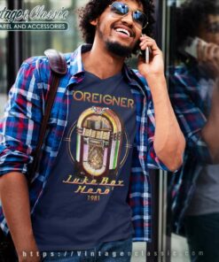 Foreigner Jukebox Hero V Neck TShirt