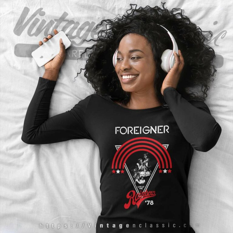 Foreigner Shirt Live At The Rainbow 78 Long Sleeve Tee Foreigner Shirt Live At The Rainbow 78 Long Sleeve Tee