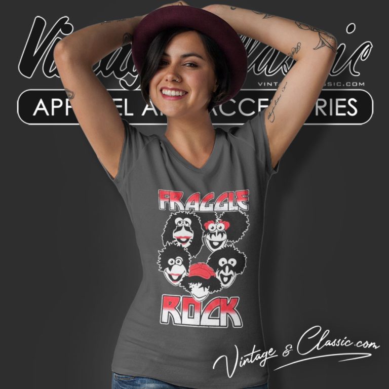Fraggle Rock Cosplay Kiss Band V Neck TShirt Fraggle Rock Cosplay Kiss Band V Neck TShirt