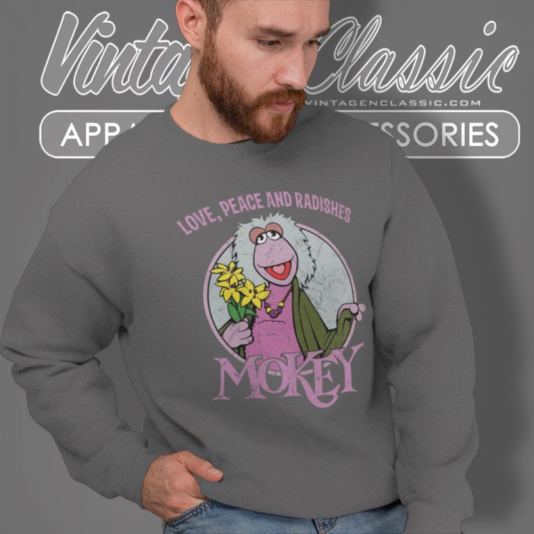 Fraggle Rock Love Peace And Radishes Sweatshirt Fraggle Rock Love Peace And Radishes Sweatshirt
