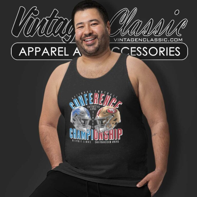 Francisco 49ers Vs Detroit Lions 2023 Nfc Championship Matchup Tank Top Racerback Francisco 49ers Vs Detroit Lions 2023 Nfc Championship Matchup Tank Top Racerback