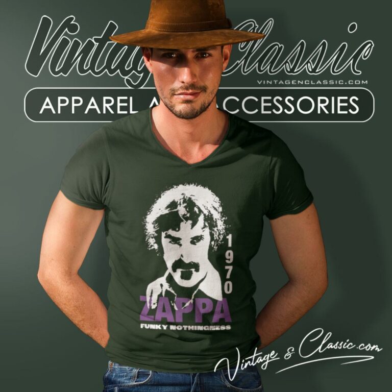 Frank Zappa Funky Nothingness V Neck TShirt Frank Zappa Funky Nothingness V Neck TShirt