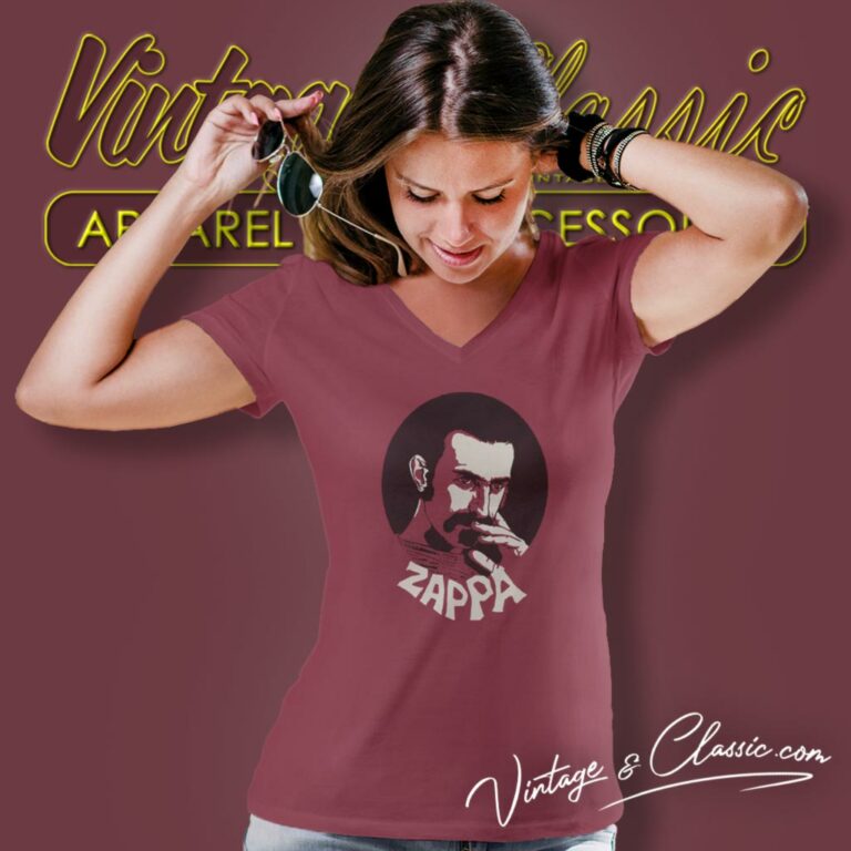 Frank Zappa Funky V Neck TShirt Frank Zappa Funky V Neck TShirt
