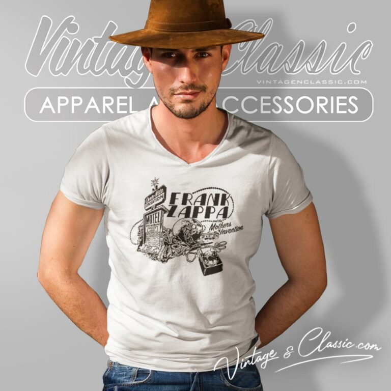 Frank Zappa Overnite Motel V Neck TShirt Frank Zappa Overnite Motel V Neck TShirt
