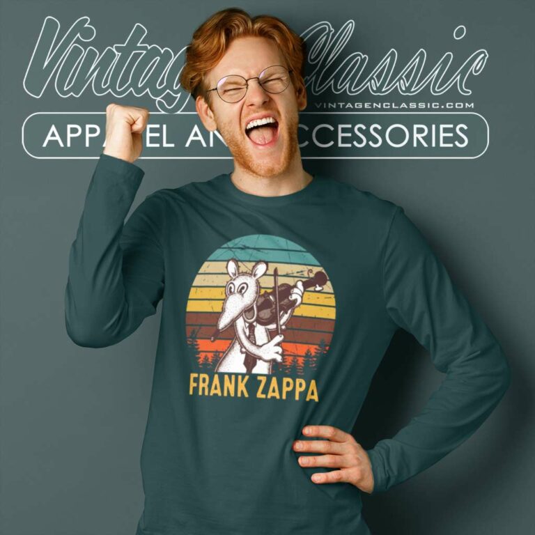 Frank Zappa Playing Violin Rat Long Sleeve Tee Frank Zappa Playing Violin Rat Long Sleeve Tee