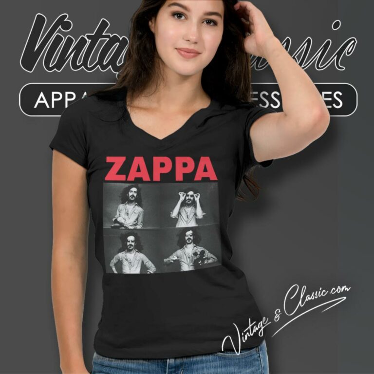 Frank Zappa Poster V Neck TShirt Frank Zappa Poster V Neck TShirt
