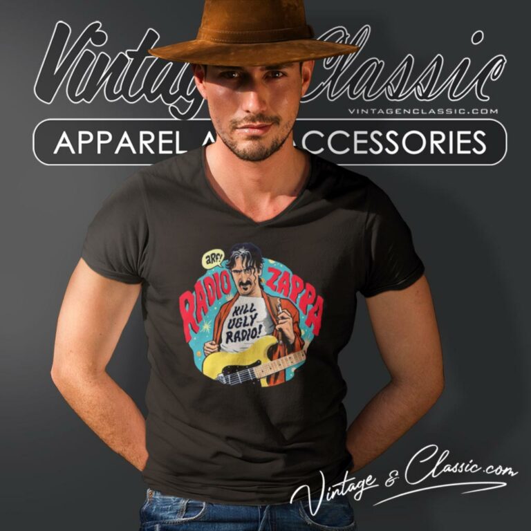 Frank Zappa Shirt Kill Ugly Radio V Neck TShirt Frank Zappa Shirt Kill Ugly Radio V Neck TShirt