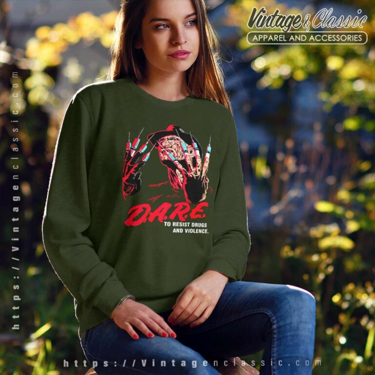 Freddy Krueger Dare Horror Halloween Sweatshirt Freddy Krueger Dare Horror Halloween Sweatshirt