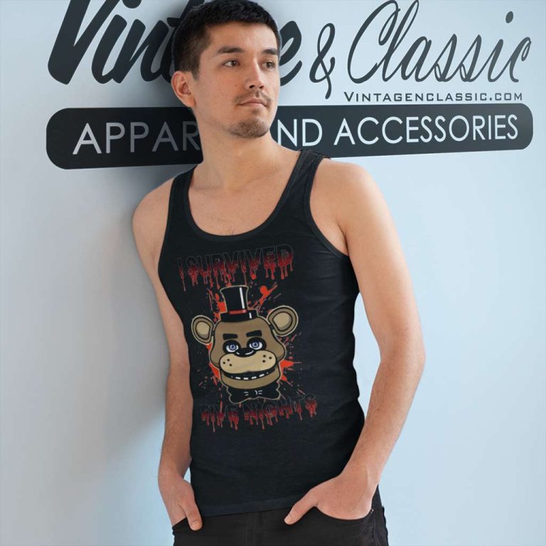 Freddys I Survived Five Night Tank Top Racerback Freddys I Survived Five Night Tank Top Racerback