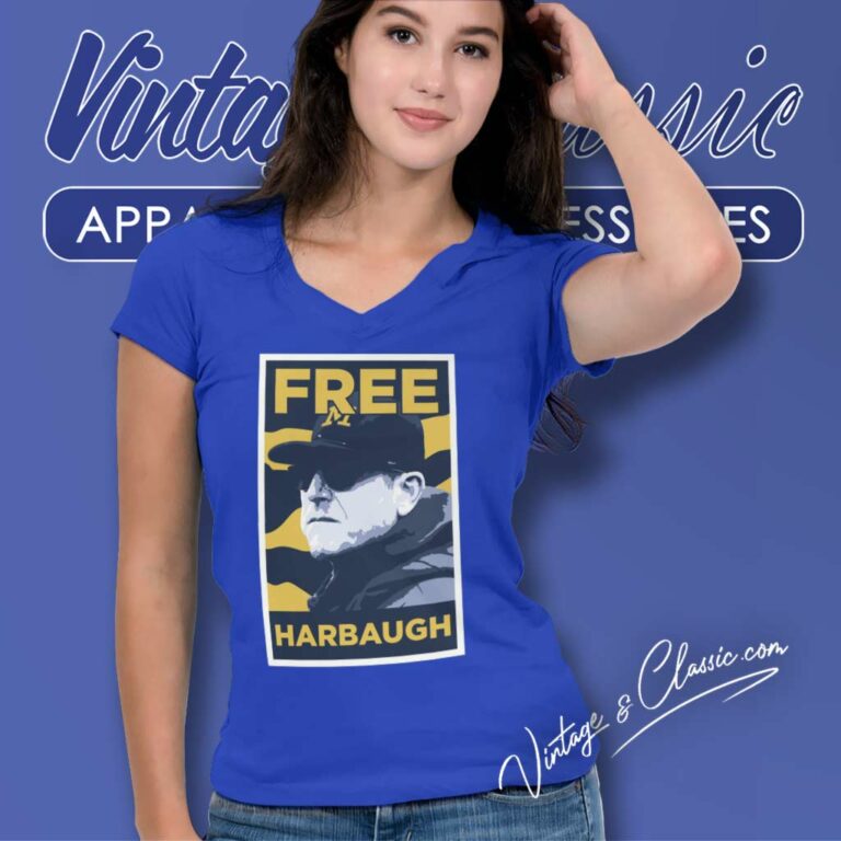 Free Coach Jim Harbaugh Michigan Football Coach V Neck TShirt Free Coach Jim Harbaugh Michigan Football Coach V Neck TShirt