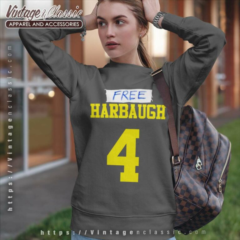 Free Harbaugh 4 Jj Mccarthy Michigan Wolverines Sweatshirt Free Harbaugh 4 Jj Mccarthy Michigan Wolverines Sweatshirt