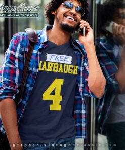 Free Harbaugh 4 Jj Mccarthy Michigan Wolverines V Neck TShirt