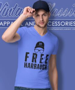 Free Harbaugh Michigan Wolverines The Big House V Neck TShirt