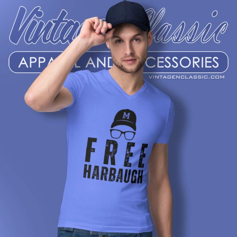 Free Harbaugh Michigan Wolverines The Big House V Neck TShirt Free Harbaugh Michigan Wolverines The Big House V Neck TShirt