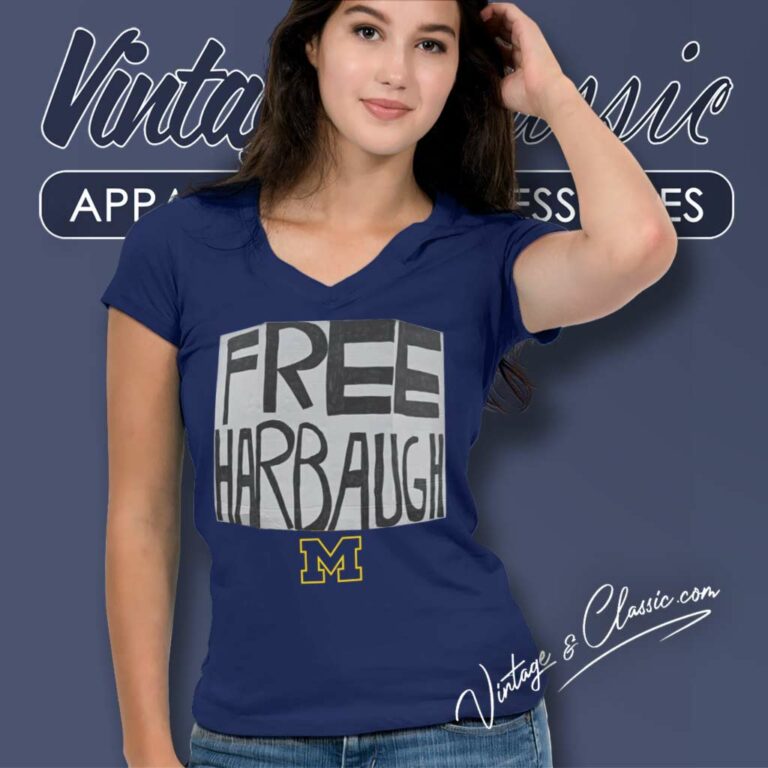 Free Harbaugh Shirt Michigan Coach Scandal V Neck TShirt Free Harbaugh Shirt Michigan Coach Scandal V Neck TShirt
