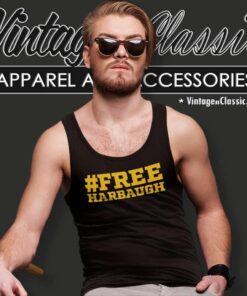 Free Harbaugh Shirt Michigan Coach Wolverines Football Tank Top Racerback