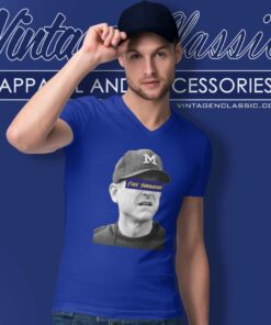 Free Jim Harbaugh Michigan V Neck TShirt