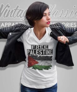 Free Palestine Ceasefire Now V Neck TShirt