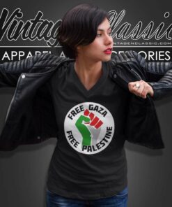 Free Palestine Free Gaza V Neck TShirt