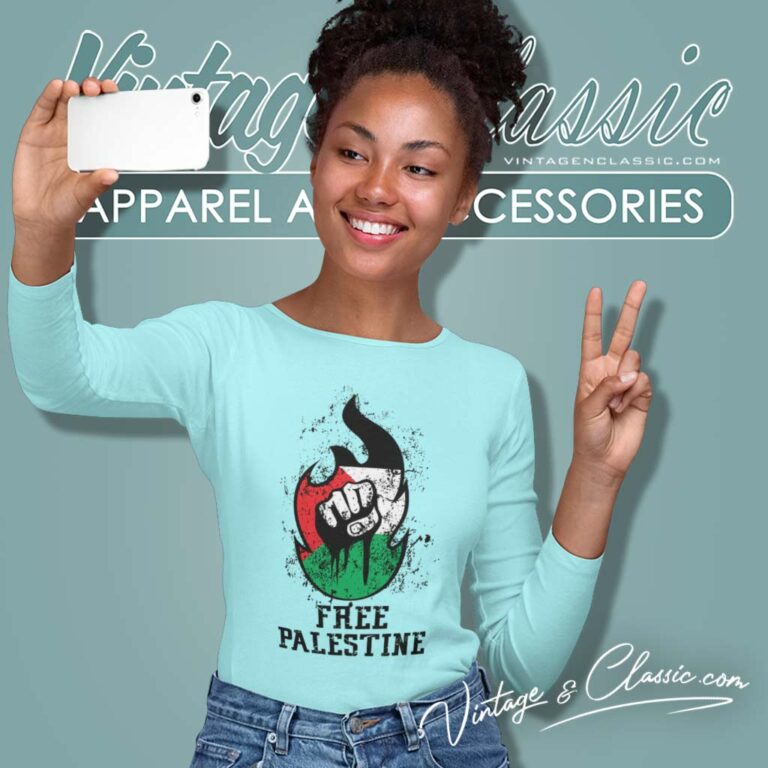 Free Palestine Hand Grunge Long Sleeve Tee Free Palestine Hand Grunge Long Sleeve Tee