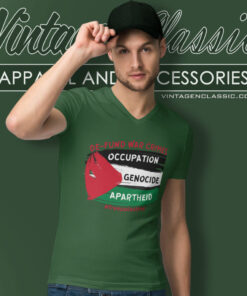 Free Palestine Movement Shirt Fund War Crimes V Neck TShirt