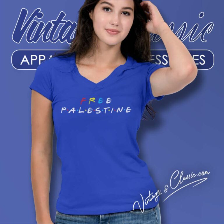 Free Palestine Shirt Friends Style Tv Show V Neck TShirt Free Palestine Shirt Friends Style Tv Show V Neck TShirt