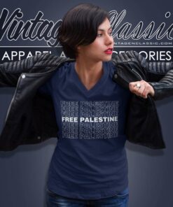 Free Palestine Shirt Human Civil Rights V Neck TShirt