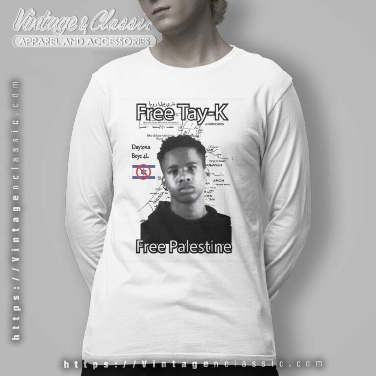 Free Tay K Free Palestine Long Sleeve Tee Free Tay K Free Palestine Long Sleeve Tee