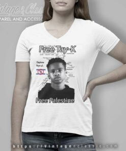Free Tay K Free Palestine V Neck TShirt