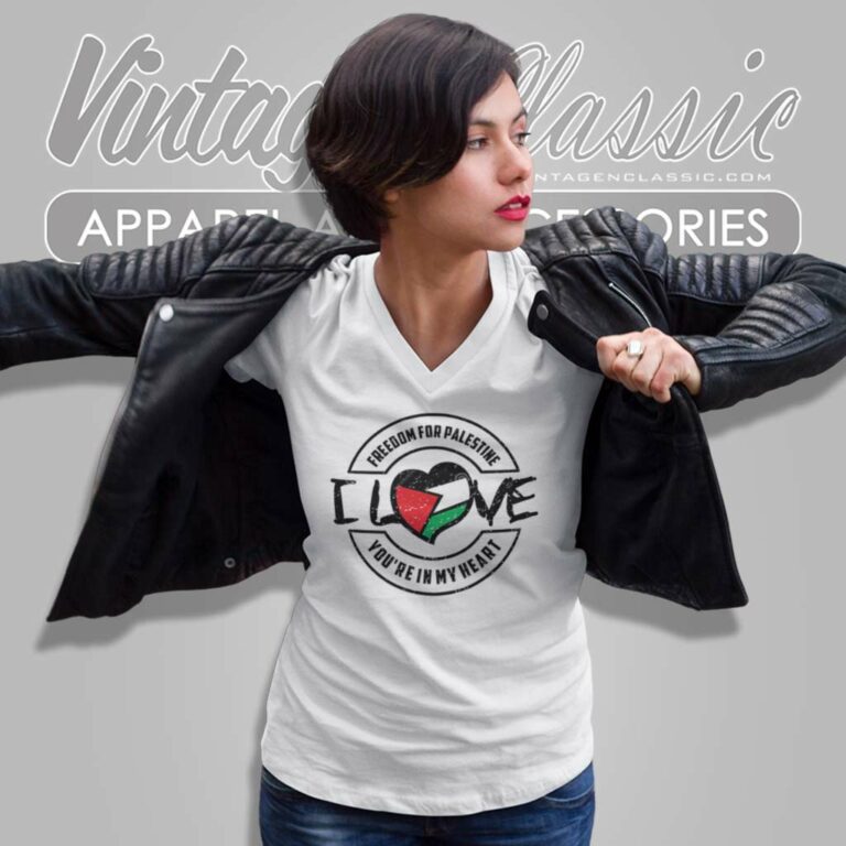 Freedom For Palestine Youre In My Heart V Neck TShirt Freedom For Palestine Youre In My Heart V Neck TShirt