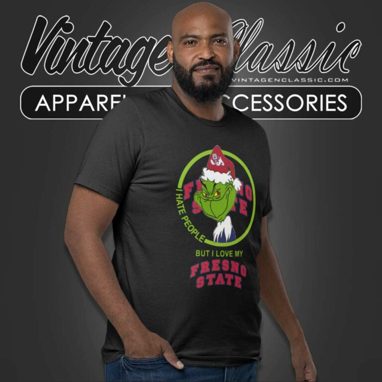 Fresno State Bulldogs Ncaa Christmas Grinch Shirt I Hate People But I Love My Fresno State T Shirt Fresno State Bulldogs Ncaa Christmas Grinch Shirt I Hate People But I Love My Fresno State T Shirt