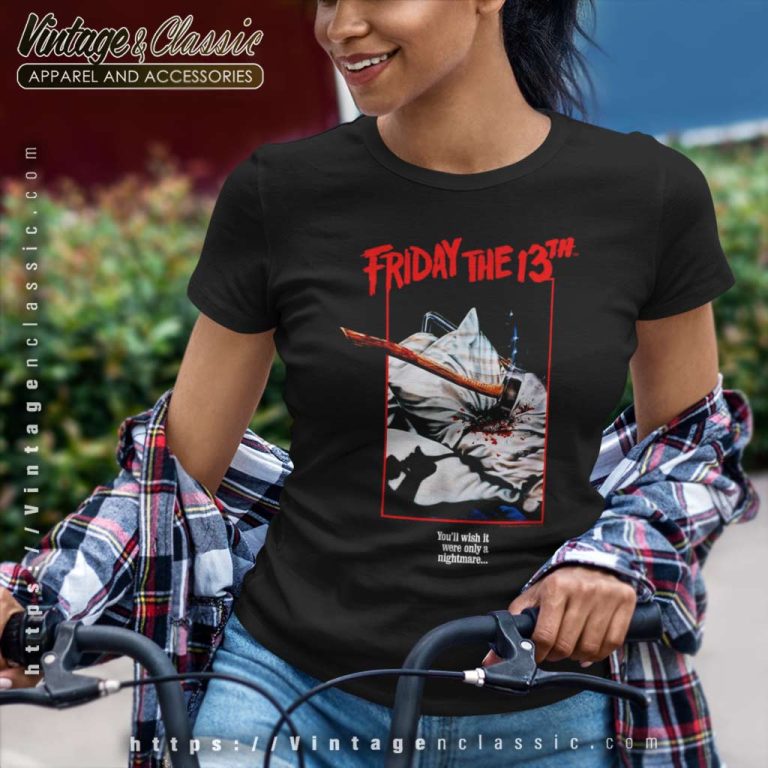 Friday The 13th Axe Poster Women TShirt Friday The 13th Axe Poster Women TShirt